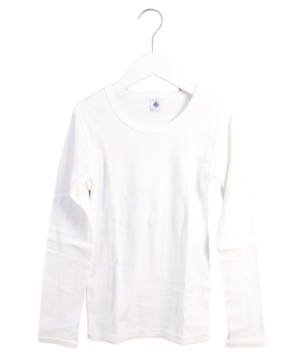 A White Long Sleeve T Shirts from Petit Bateau in size 12Y for girl. (Front View)