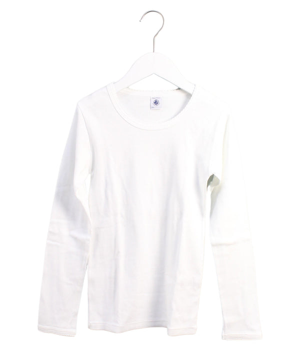 A White Long Sleeve T Shirts from Petit Bateau in size 12Y for girl. (Front View)