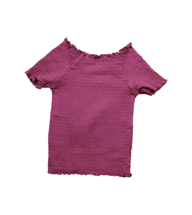 A Pink Short Sleeve Tops from Seed in size 6T for girl. (Front View)