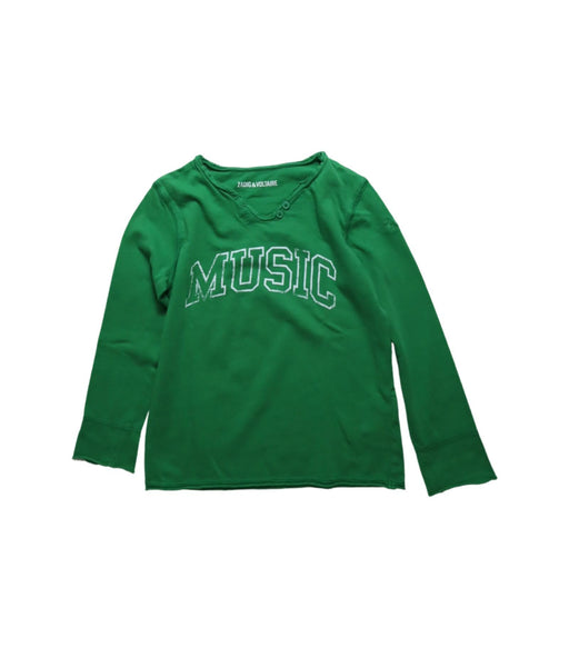 A Green Long Sleeve Tops from Zadig & Voltaire in size 6T for boy. (Front View)