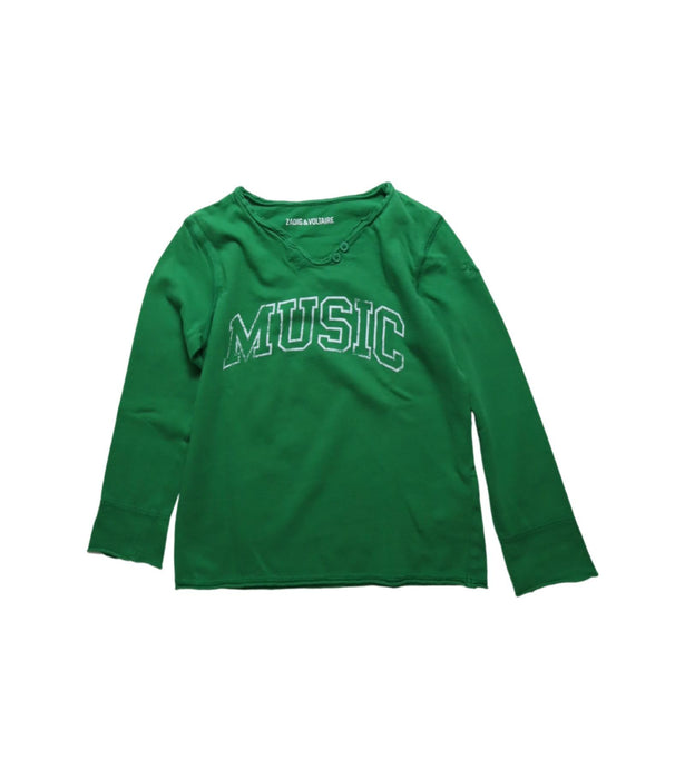 A Green Long Sleeve Tops from Zadig & Voltaire in size 6T for boy. (Front View)