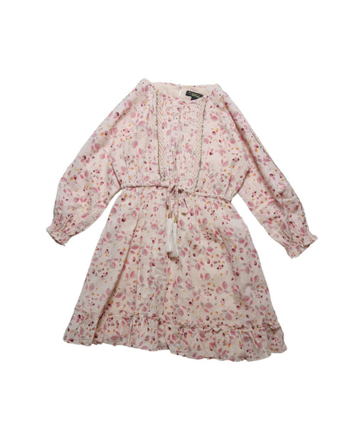 A Pink Long Sleeve Dresses from Velveteen in size 6T for girl. (Front View)