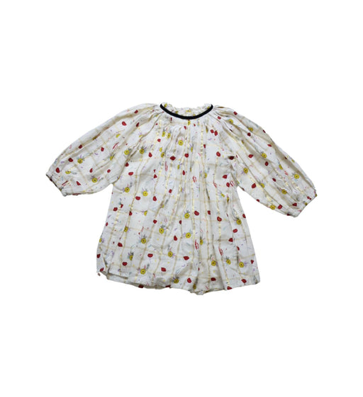 A White Long Sleeve Dresses from Velveteen in size 6-12M for girl. (Front View)