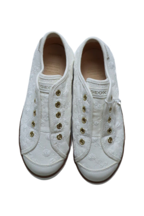 A White Slip Ons from Geox in size 7Y for girl. (Back View)