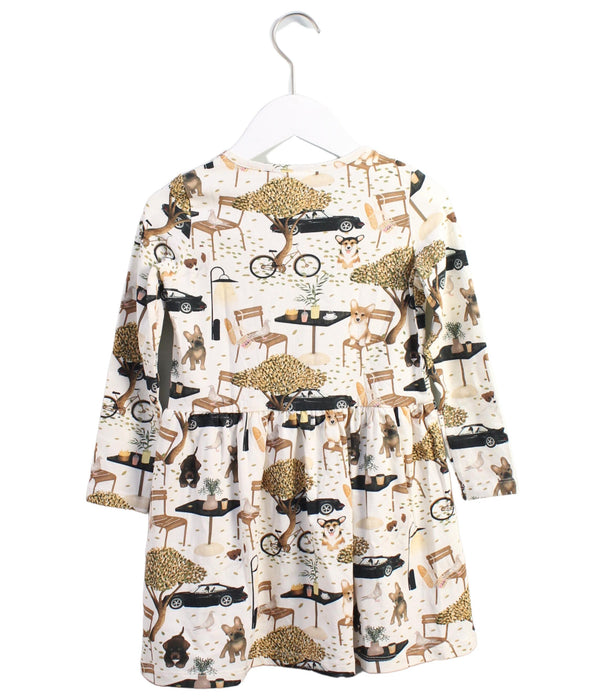 A White Long Sleeve Dresses from Hebe in size 2T for girl. (Back View)