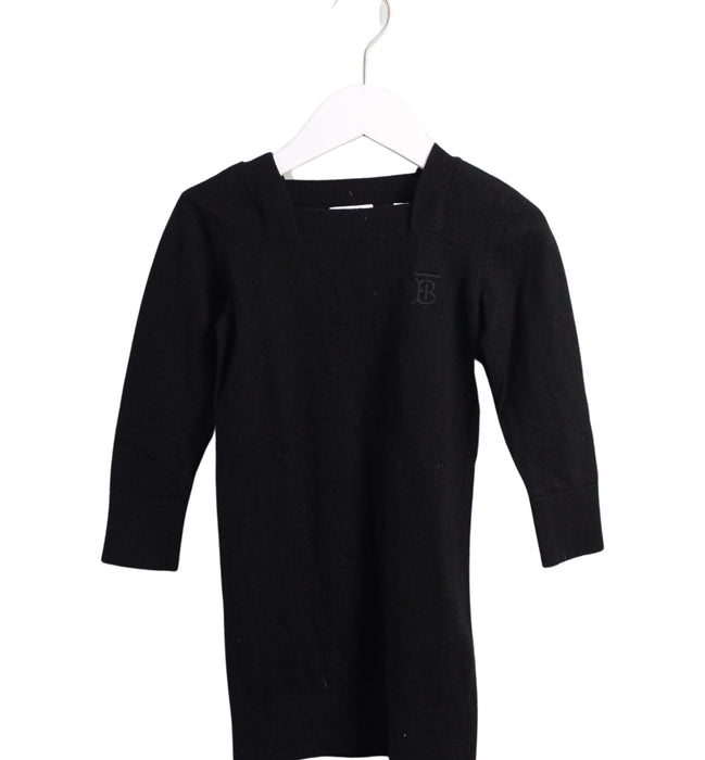 A Black Long Sleeve Dresses from Burberry in size 4T for girl. (Front View)