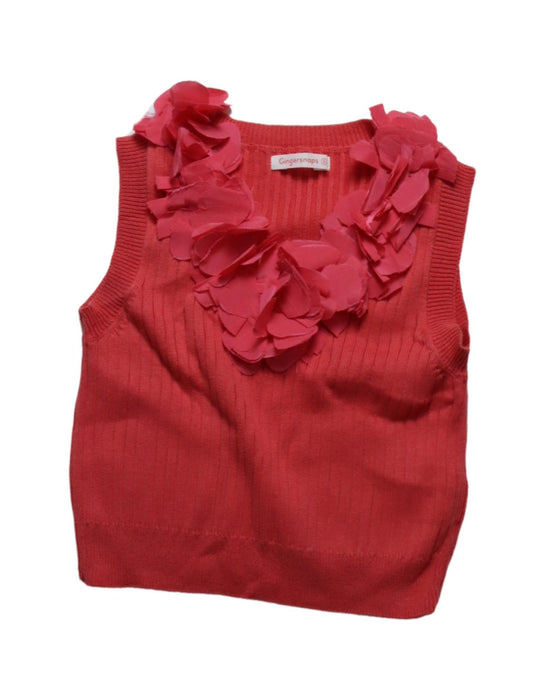 A Pink Sleeveless Tops from Gingersnaps in size 8Y for girl. (Front View)