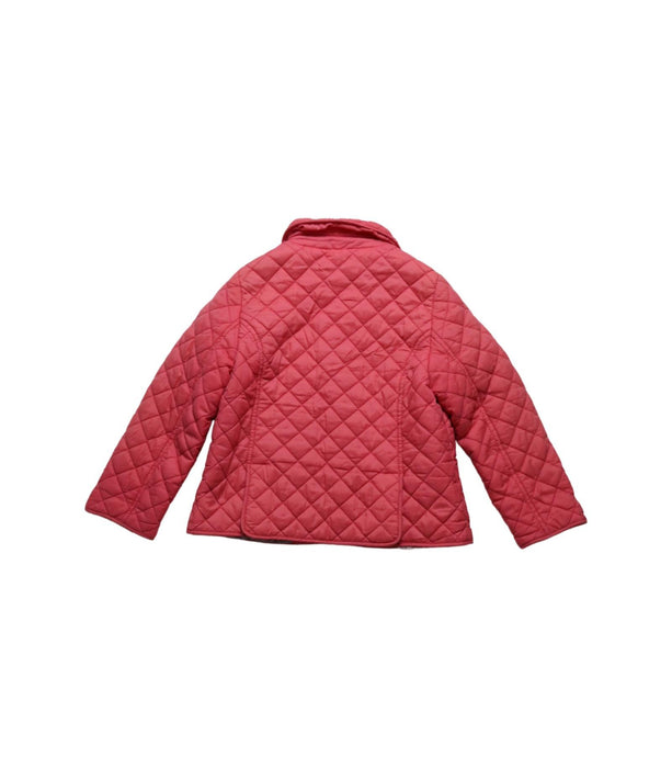 A Pink Puffer/Quilted Jackets from Petit Bateau in size 3T for girl. (Back View)