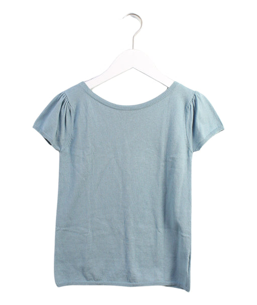 A Blue Short Sleeve Tops from Excuse My French in size 8Y for girl. (Front View)