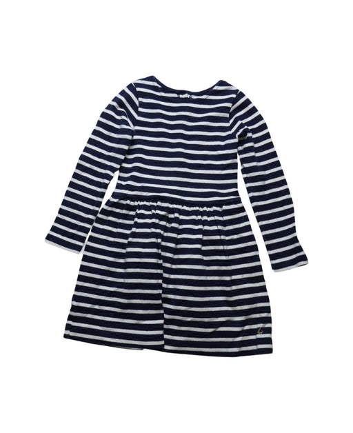 A Navy Long Sleeve Dresses from Petit Bateau in size 6T for girl. (Front View)