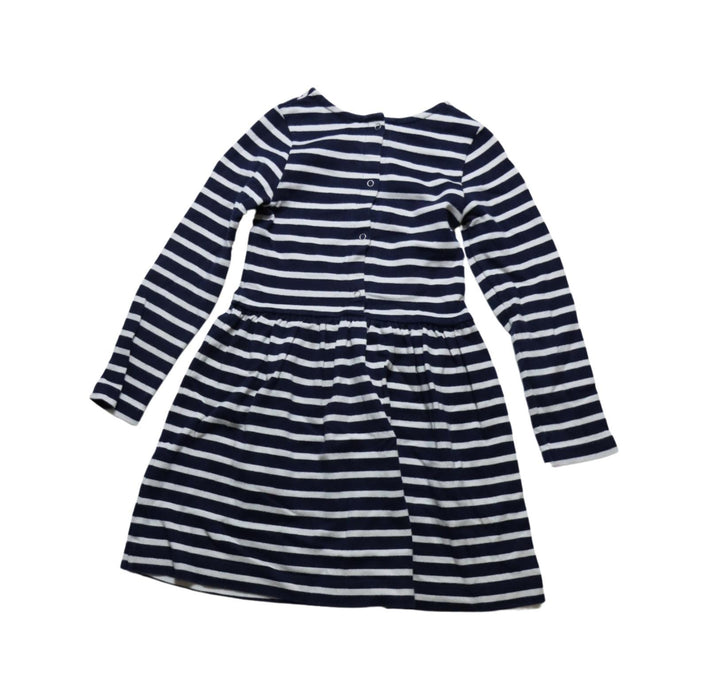 A Navy Long Sleeve Dresses from Petit Bateau in size 6T for girl. (Back View)