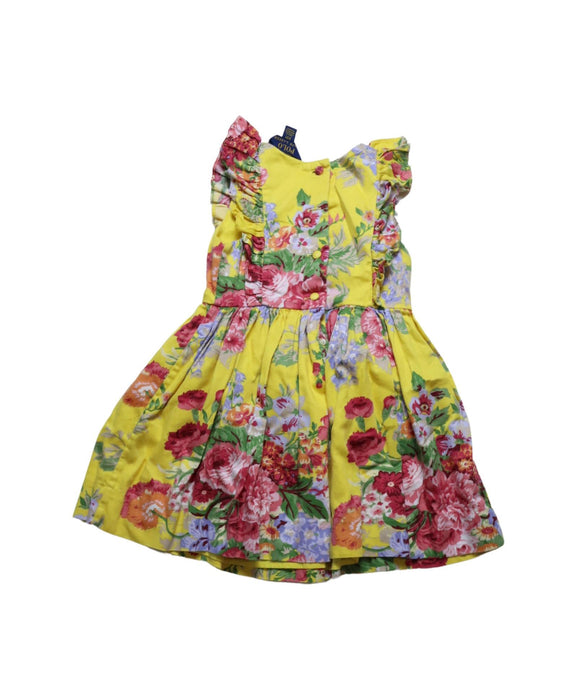 A Yellow Sleeveless Dresses from Polo Ralph Lauren in size 3T for girl. (Back View)