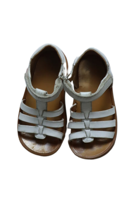 A White Sandals from Pom d’Api in size 3T for girl. (Back View)