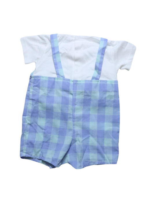 A Blue Overall Sets from Laranjinha in size 6-12M for boy. (Back View)