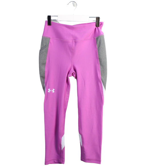 A Pink Leggings from Under Armour in size 10Y for girl. (Front View)