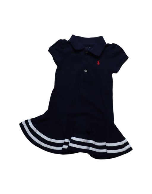 A Navy Short Sleeve Dresses from Ralph Lauren in size 3-6M for girl. (Front View)