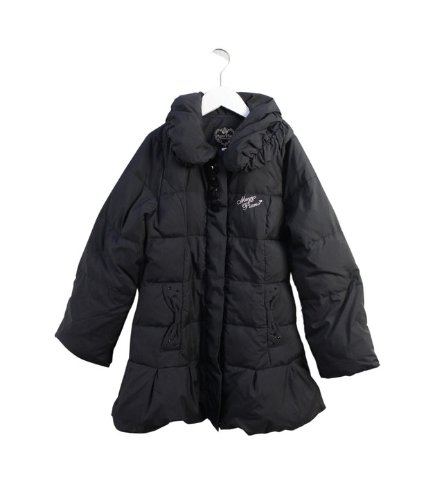 A Black Puffer/Quilted Jackets from Mezzo Piano in size 10Y for girl. (Front View)