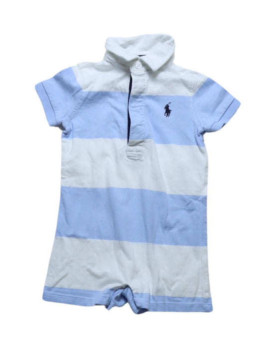 A Blue Short Sleeve Rompers from Ralph Lauren in size 6-12M for boy. (Front View)