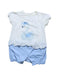 A White Short Sleeve Rompers from Mides in size 6-12M for girl. (Front View)