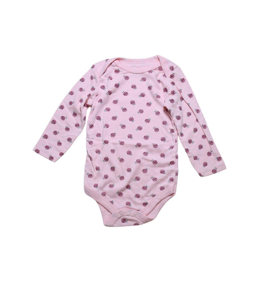 A Pink Long Sleeve Bodysuits from Hudson Baby in size 6-12M for girl. (Front View)