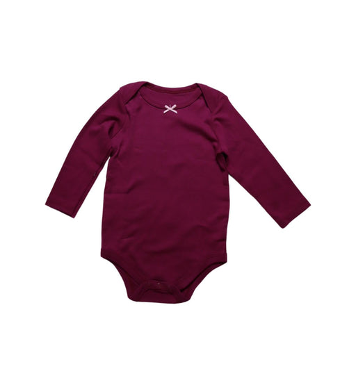 A Pink Long Sleeve Bodysuits from Hudson Baby in size 6-12M for girl. (Front View)