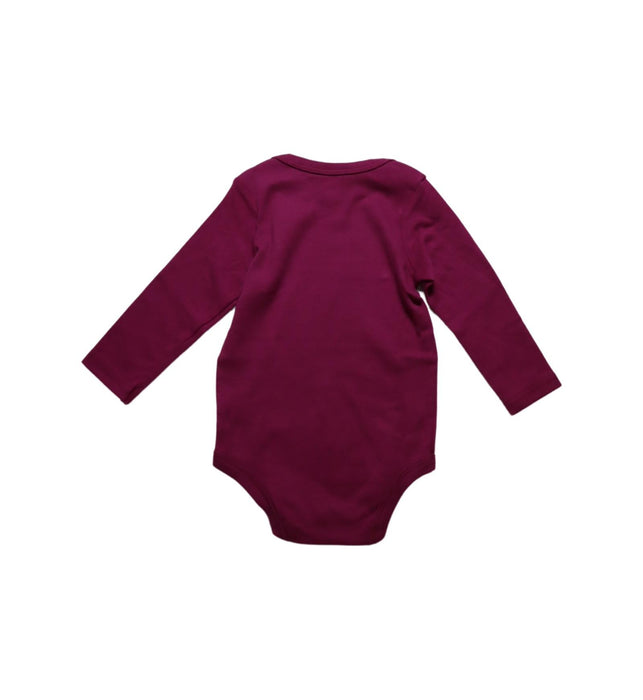 A Pink Long Sleeve Bodysuits from Hudson Baby in size 6-12M for girl. (Back View)