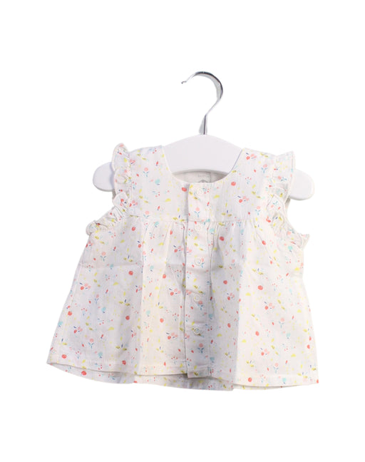 A White Short Sleeve Tops from Petit Bateau in size 3-6M for girl. (Front View)