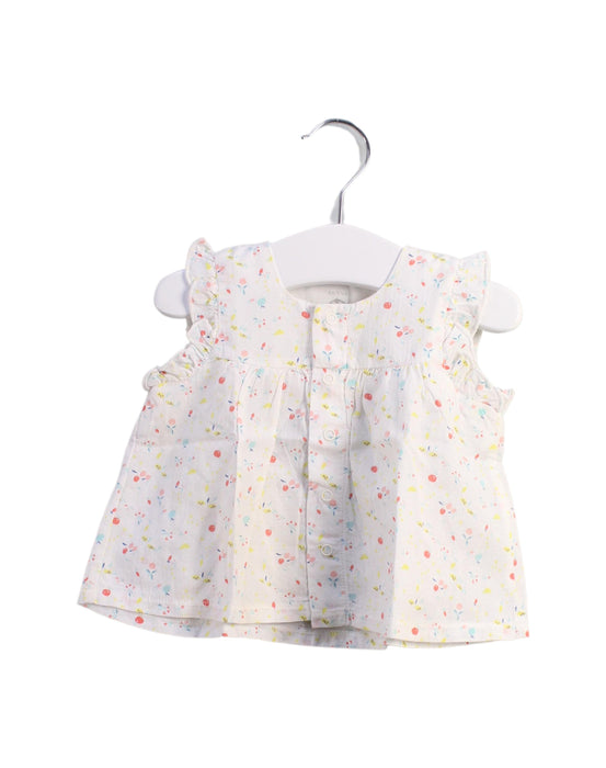 A White Short Sleeve Tops from Petit Bateau in size 3-6M for girl. (Front View)