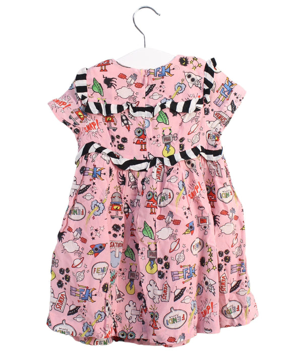 A Pink Short Sleeve Dresses from Fendi in size 12-18M for girl. (Back View)