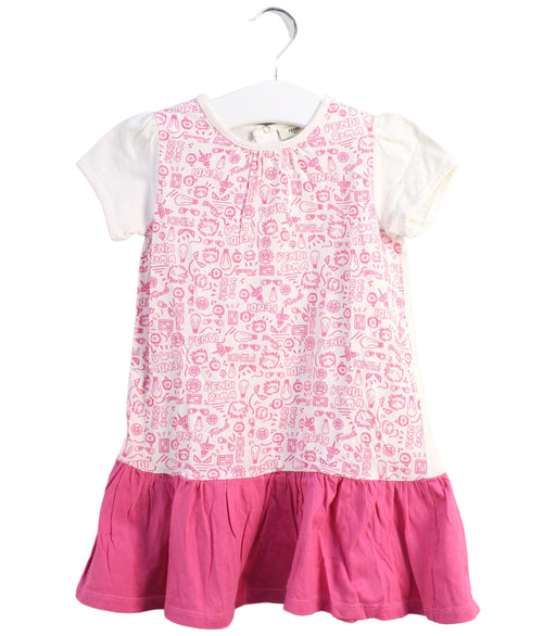 A Pink Short Sleeve Dresses from Fendi in size 2T for girl. (Front View)