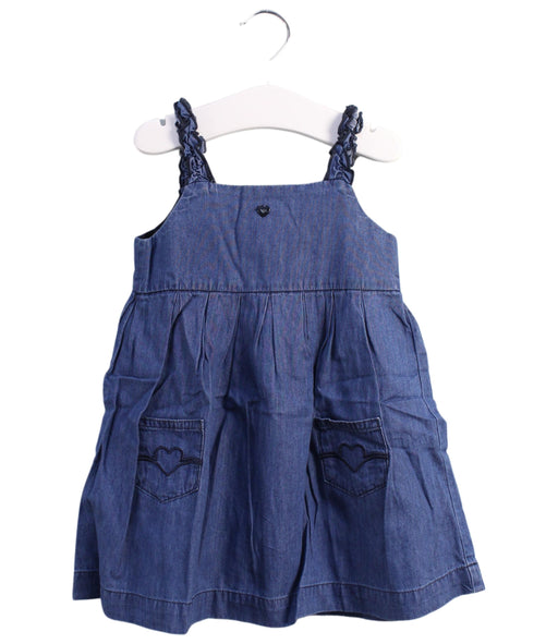 A Blue Sleeveless Dresses from Armani in size 12-18M for girl. (Front View)