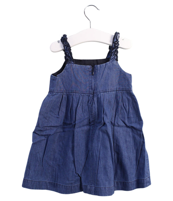 A Blue Sleeveless Dresses from Armani in size 12-18M for girl. (Back View)