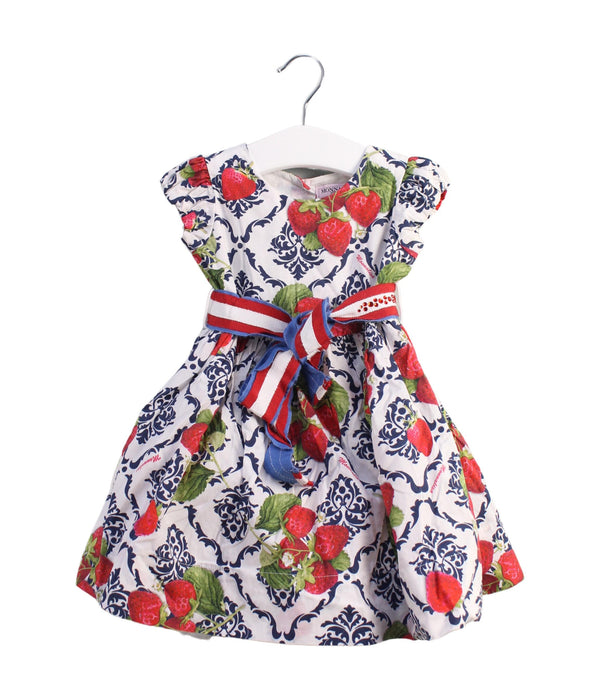 A White Short Sleeve Dresses from Monnalisa in size 6-12M for girl. (Front View)