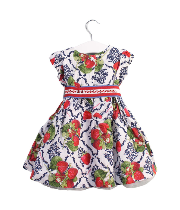 A White Short Sleeve Dresses from Monnalisa in size 6-12M for girl. (Back View)