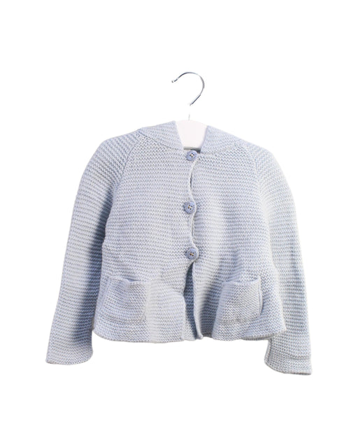 A Blue Cardigans from Nanos in size 6-12M for girl. (Front View)