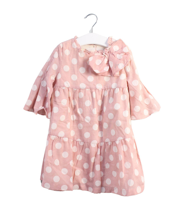 A Pink Long Sleeve Dresses from Nanos in size 4T for girl. (Front View)