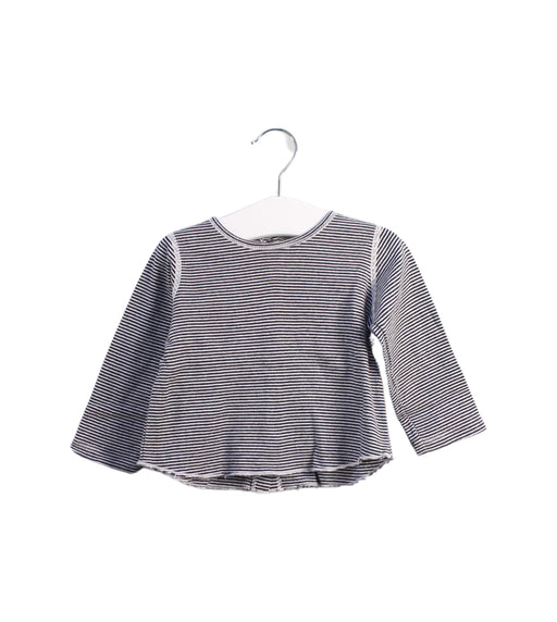 A Blue Long Sleeve Tops from Petit Bateau in size 6-12M for girl. (Front View)