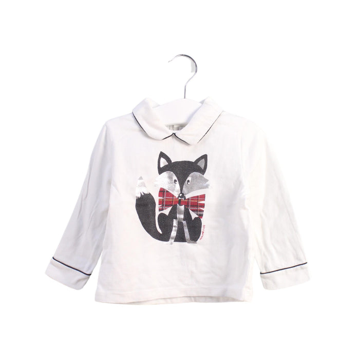 A White Long Sleeve Tops from Petit Bateau in size 12-18M for girl. (Front View)