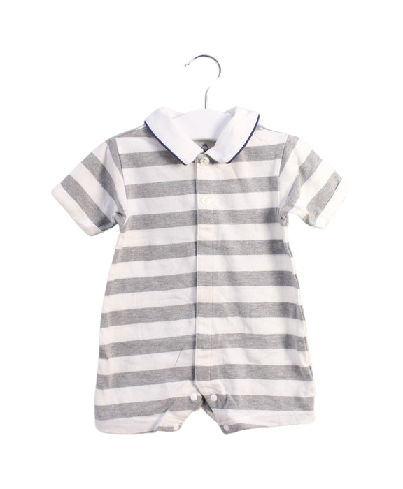 A Grey Rompers from Chickeeduck in size 0-3M for boy. (Front View)