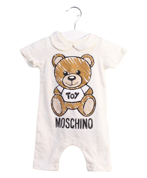 A White Jumpsuits from Moschino in size 0-3M for boy. (Front View)