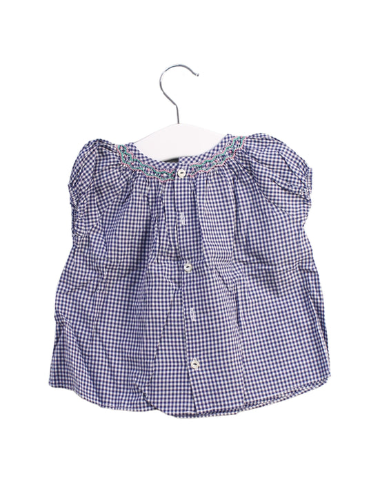 A Blue Short Sleeve Tops from Jacadi in size 6-12M for girl. (Back View)