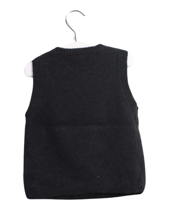 A Black Sweater Vests from Petit Bateau in size 12-18M for girl. (Back View)