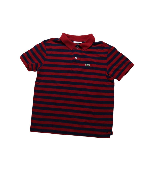 A Red Short Sleeve Polos from Lacoste in size 10Y for boy. (Front View)