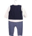 A Blue Jumpsuits from Momonittu in size 0-3M for boy. (Back View)