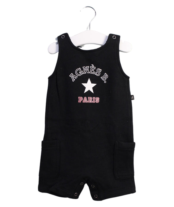 A Black Rompers from Agnes b. in size 3-6M for boy. (Front View)