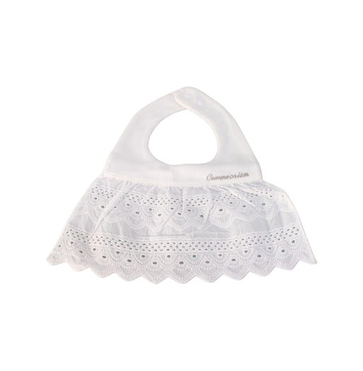 A White Bibs from Comme Ca Ism in size O/S for girl. (Front View)