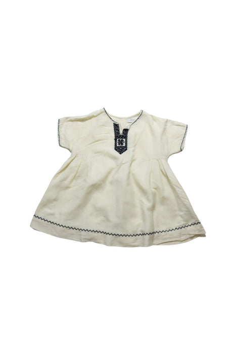 A Ivory Short Sleeve Dresses from Caramel Baby & Child in size 2T for girl. (Front View)