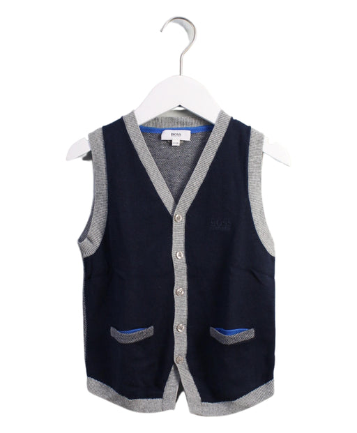 A Blue Sweater Vests from Boss in size 8Y for boy. (Front View)