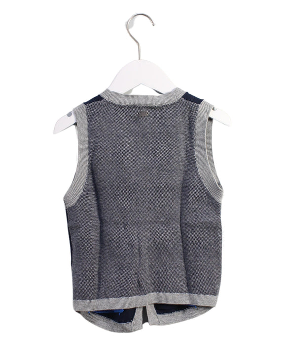 A Blue Sweater Vests from Boss in size 8Y for boy. (Back View)