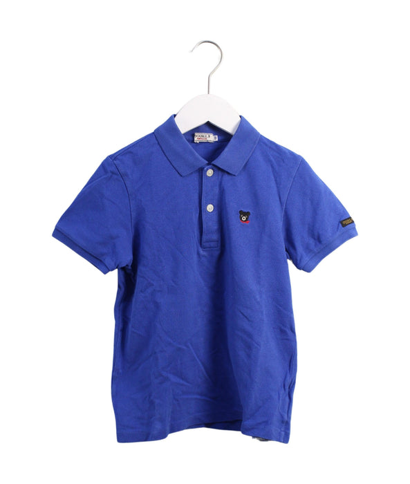 A Blue Short Sleeve Polos from Miki House in size 10Y for boy. (Front View)